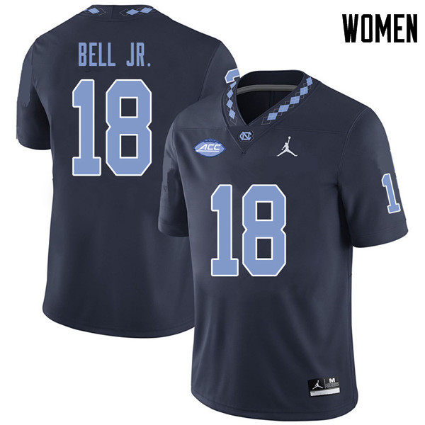 Jordan Brand Women #18 Corey Bell Jr. North Carolina Tar Heels College Football Jerseys Sale-Navy